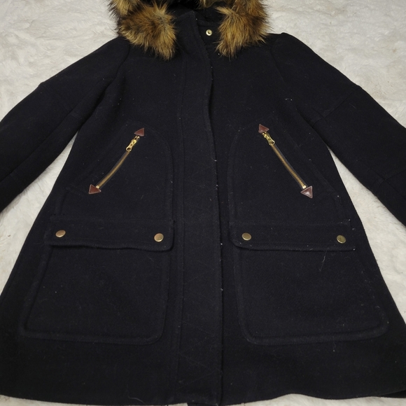 J.Crew Women's Chateau Parka Italian Stadium Cloth By Nello Gori Wool Co… - Picture 3 of 8